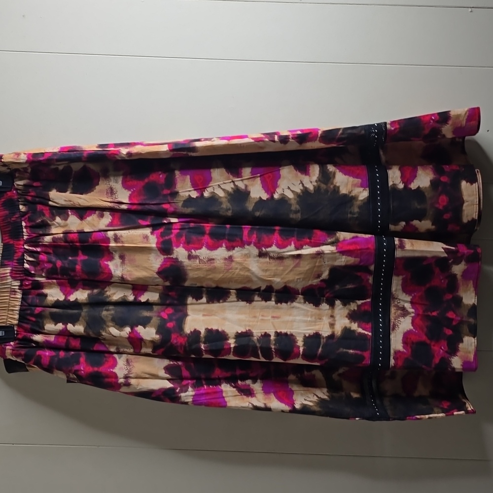 DKNY Women's Leaf Print A-Line Skirt  Large - Picture 14 of 16